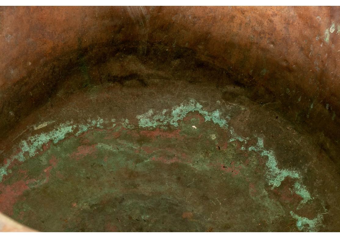 Country Large Antique Copper Cauldron For Sale