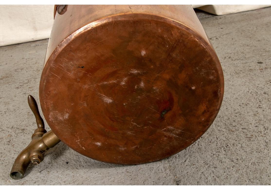 Rustic Large Antique Copper Dispenser with Brass Spigot For Sale