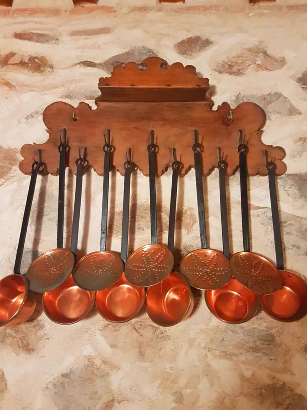 antique copper utensil holder