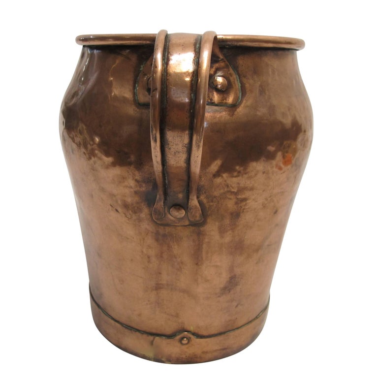 Hammered Large Antique Copper Jug, Continental 18th Century For Sale