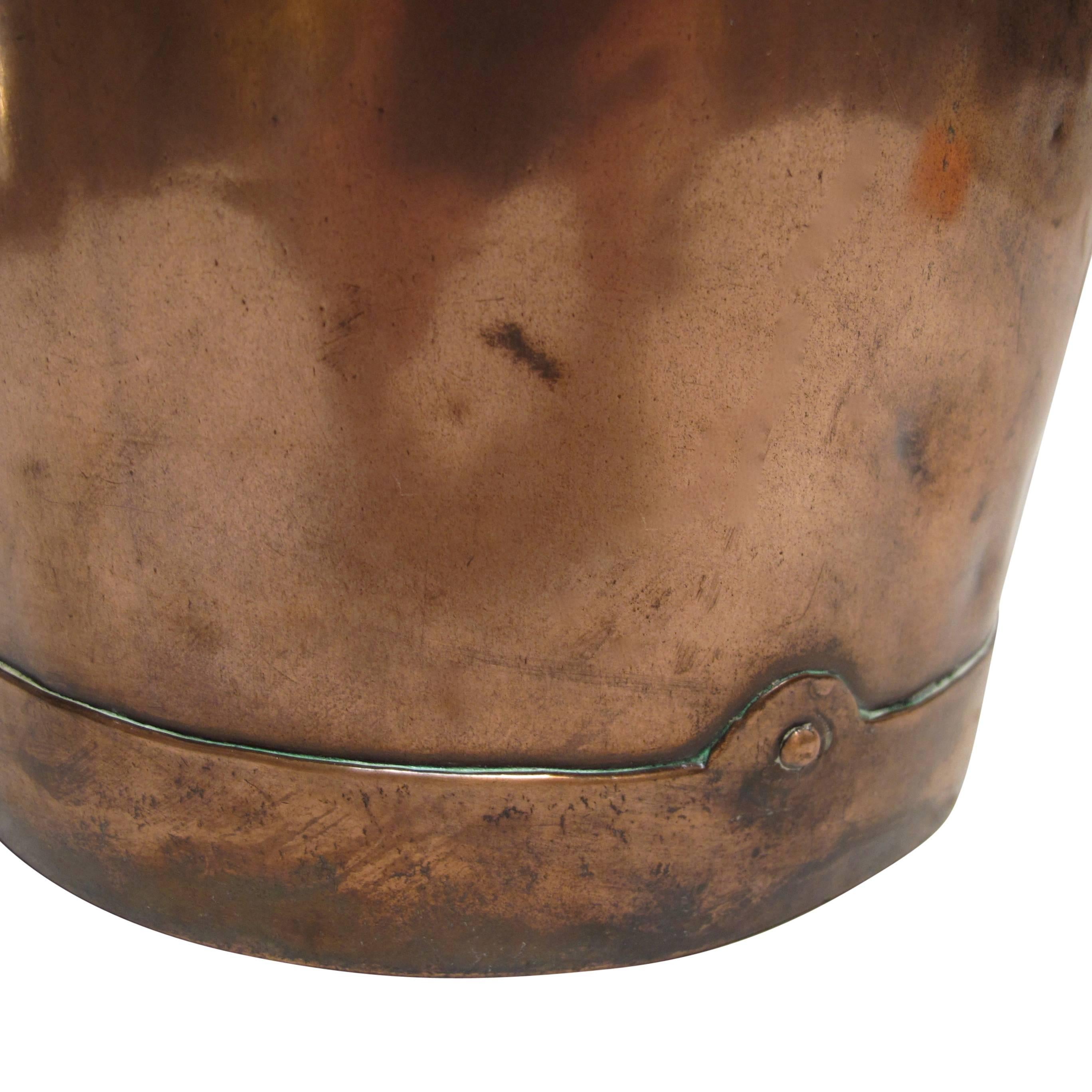 Hammered Large Antique Copper Jug, Continental 18th Century