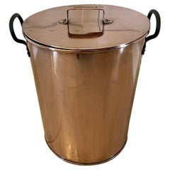 Large Antique Copper Lidded Pot by Hayward & Towell of Peterborough and Boston