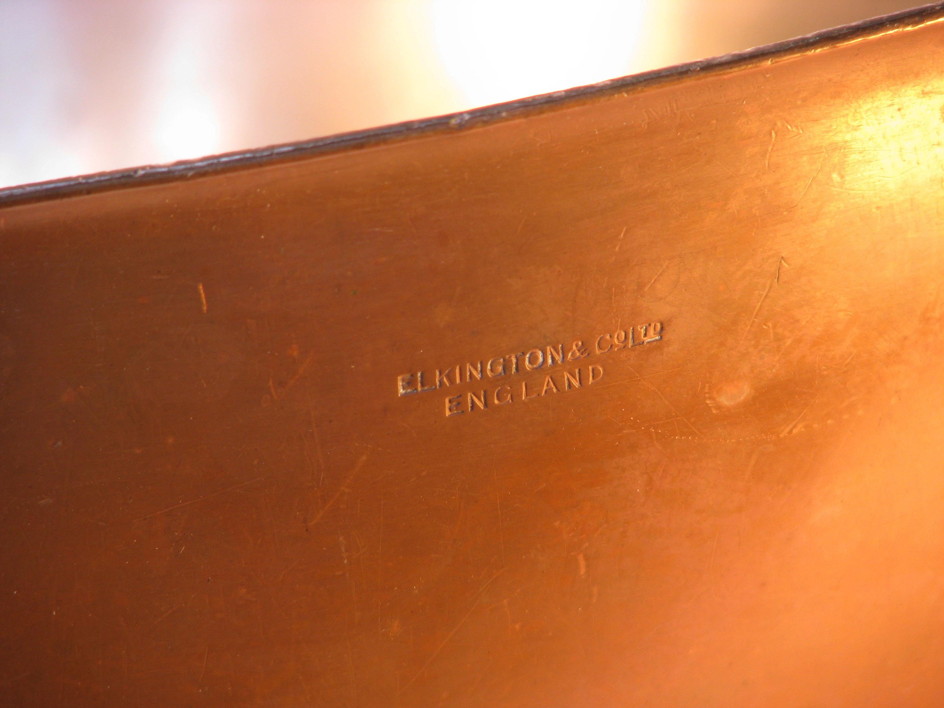 Große antike Kupfer-Mischschale von Elkington & Co  CIRCA 1920 (20. Jahrhundert) im Angebot
