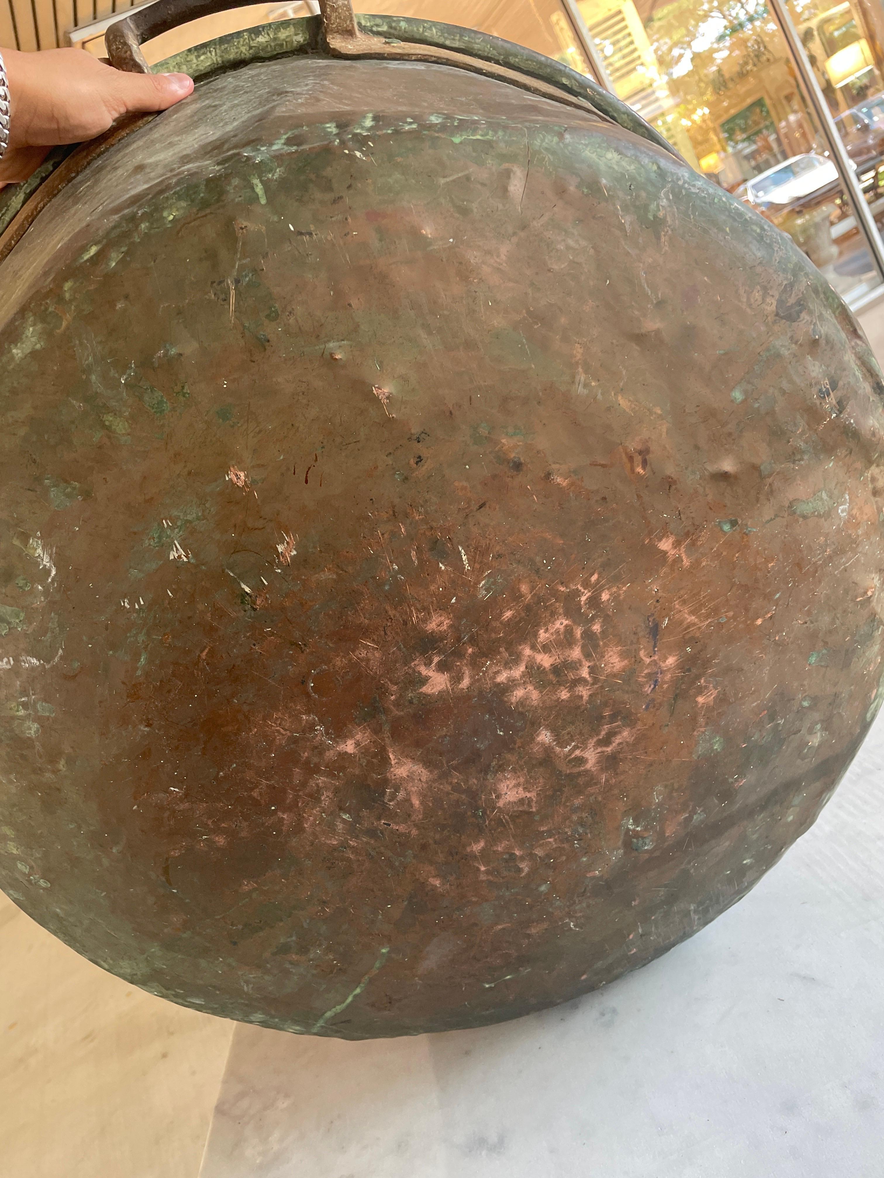 Large Antique Copper Mixing Bowl For Sale 3