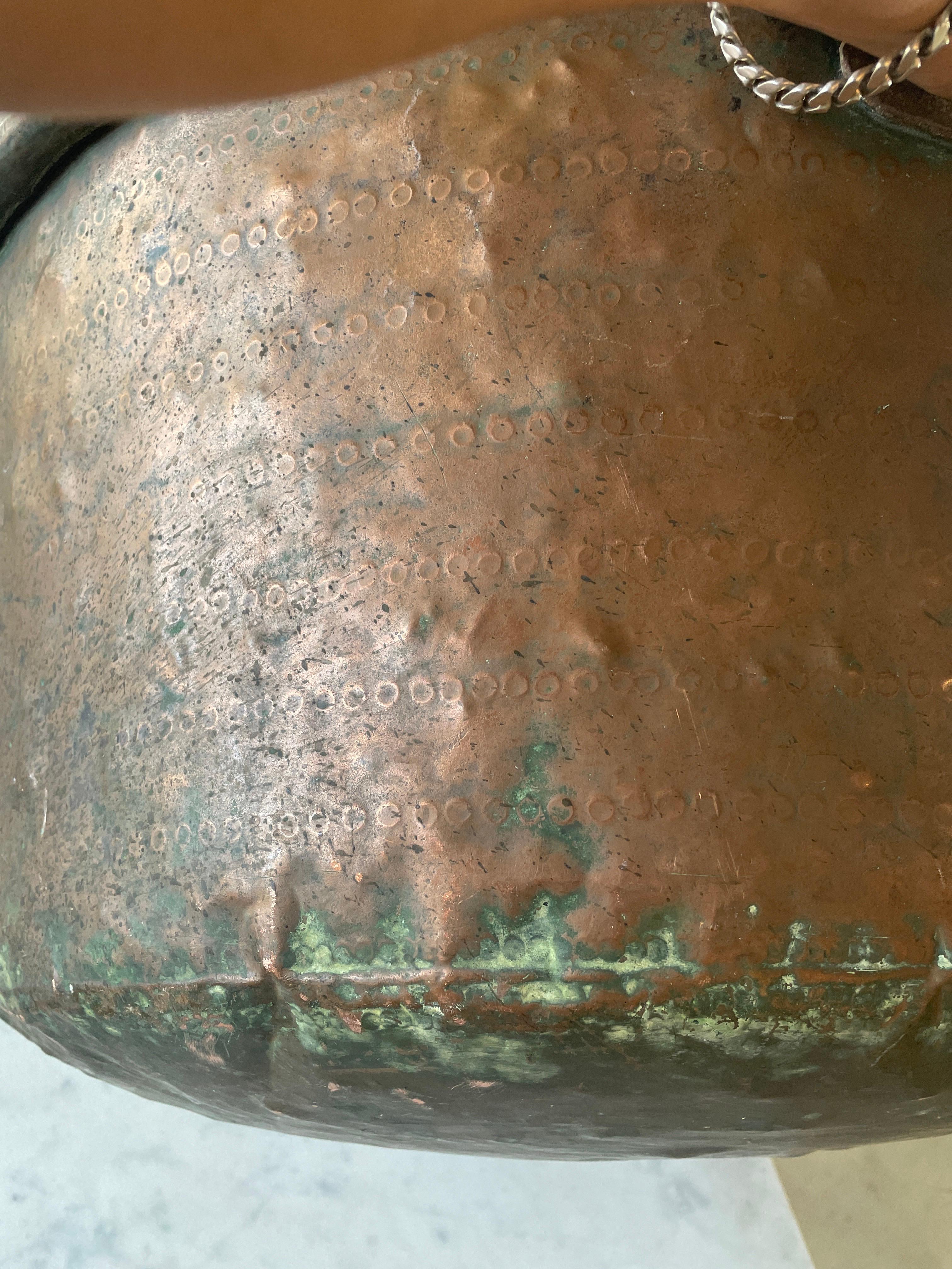 Large Antique Copper Mixing Bowl For Sale 4