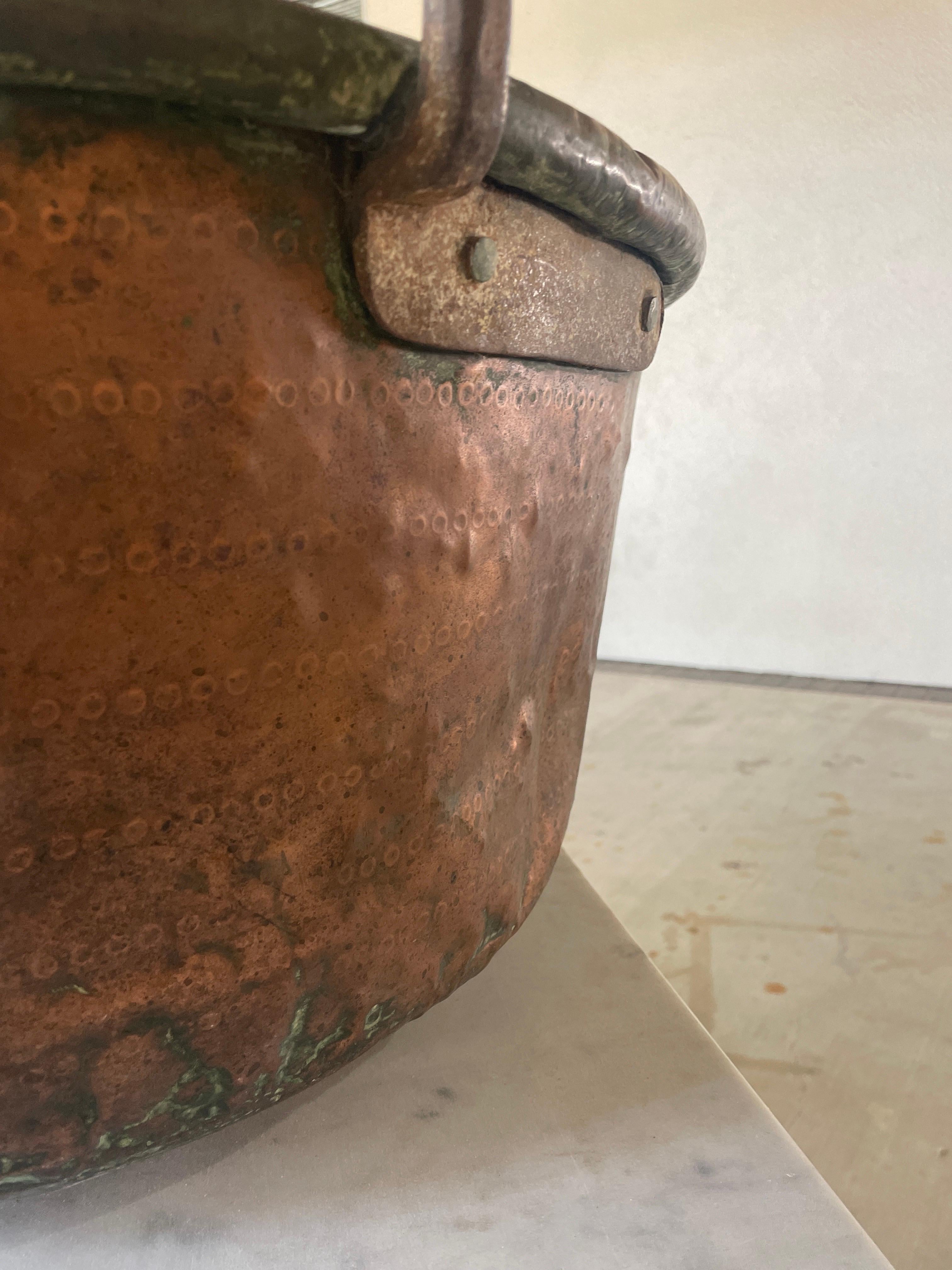 Large Antique Copper Mixing Bowl For Sale 5