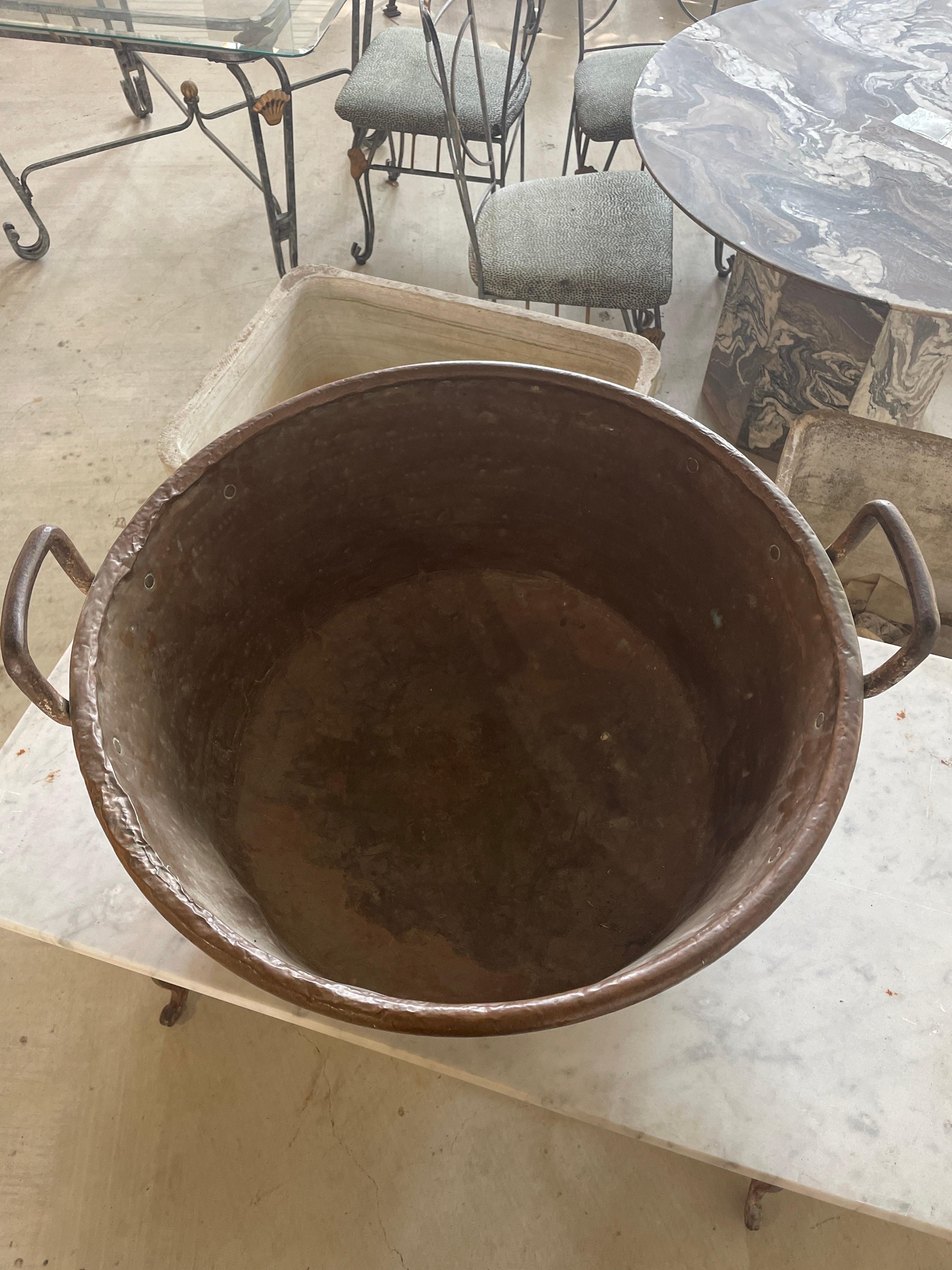 Large Antique Copper Mixing Bowl For Sale 6