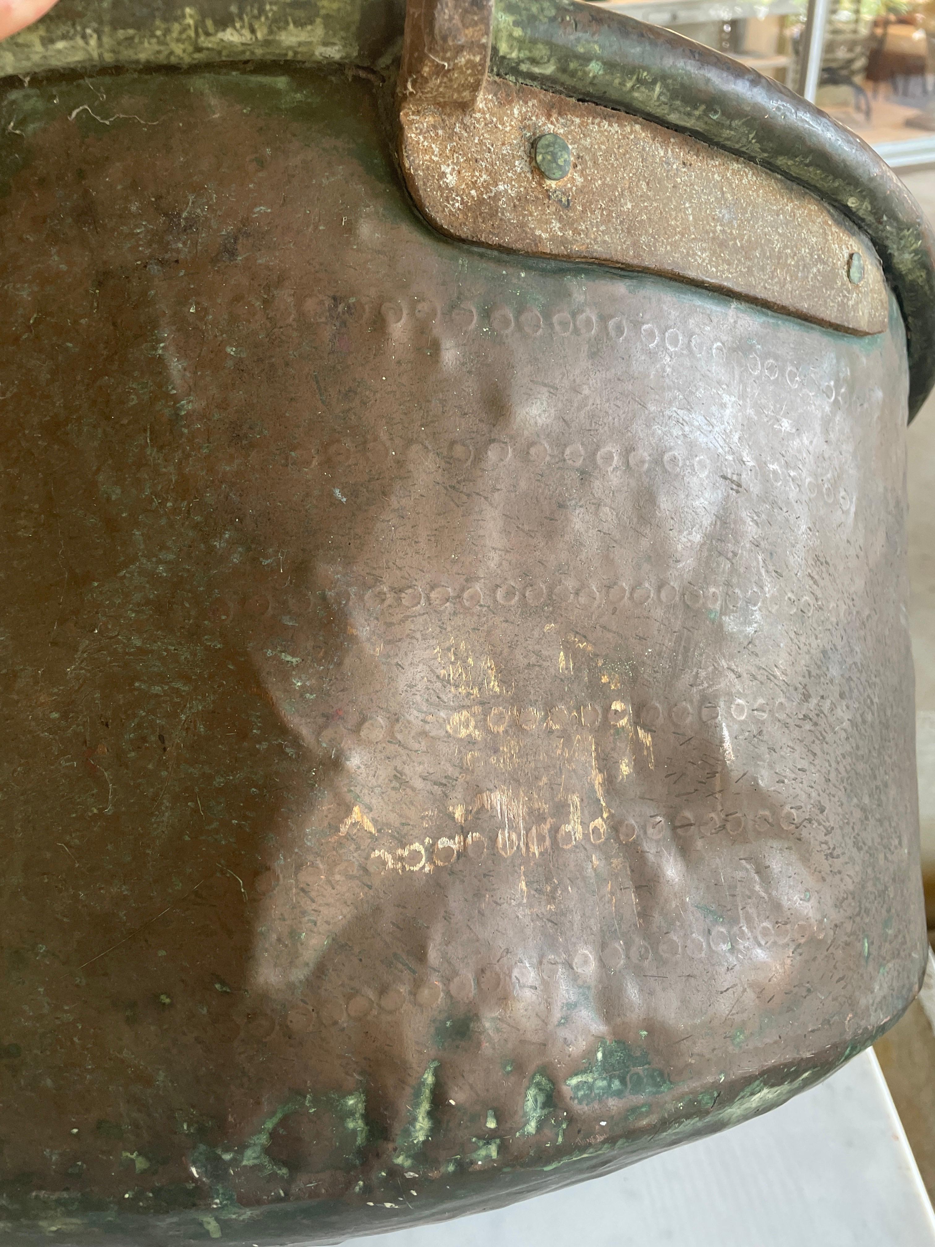 Large Antique Copper Mixing Bowl For Sale 2