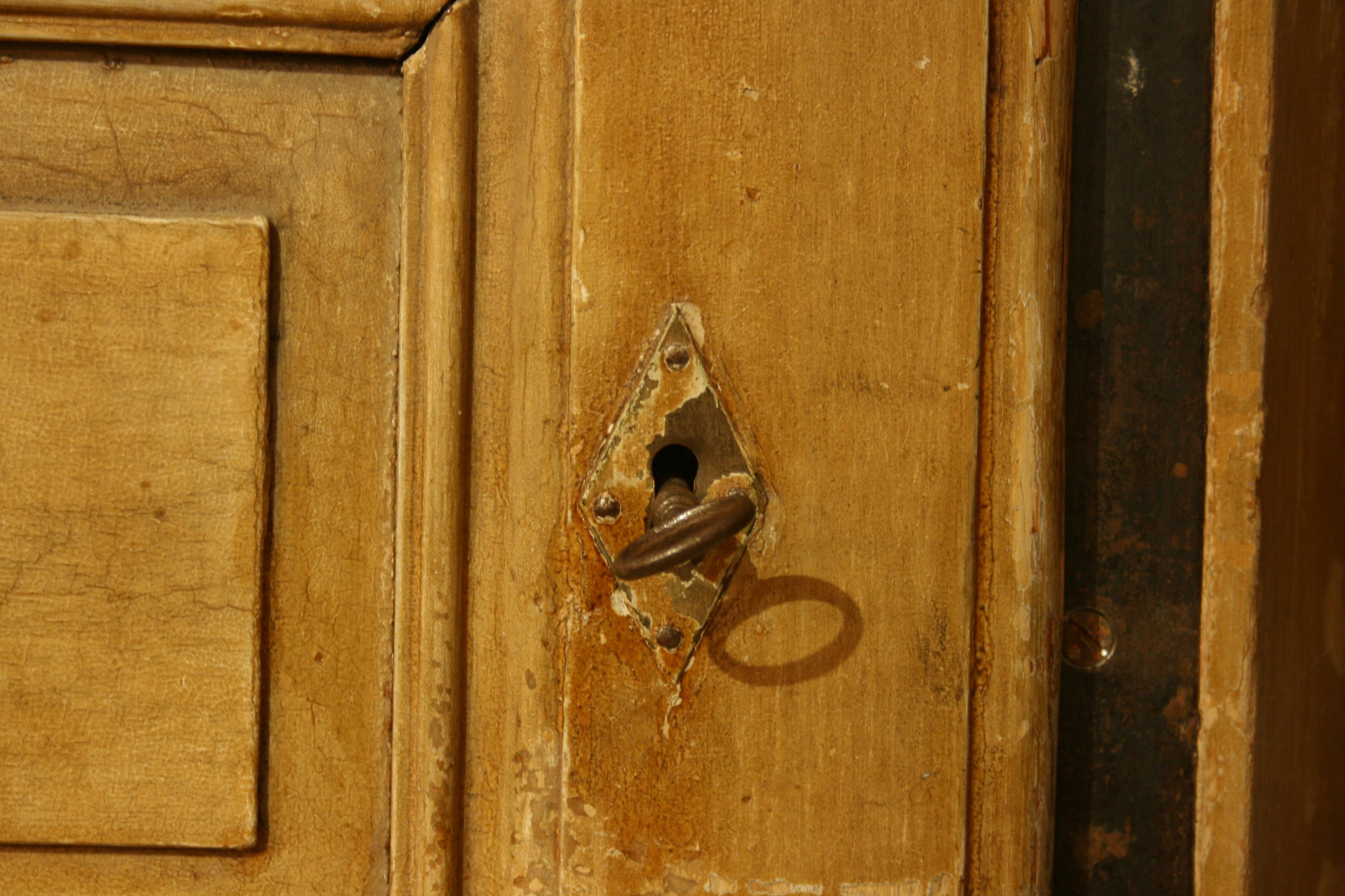 Large Antique Corner Cabinet In Original Color Patina France