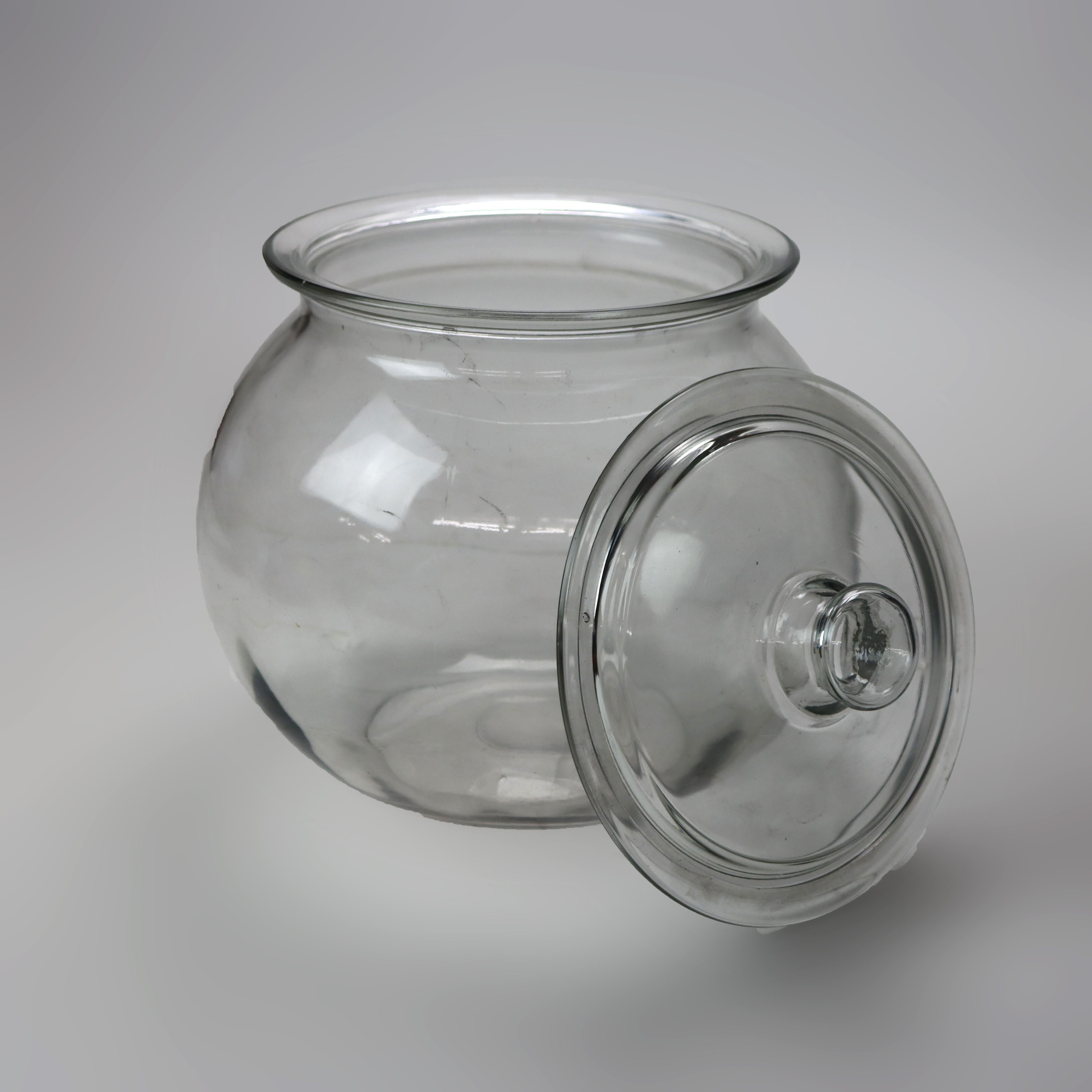 Großes antikes Candy Jar aus Glas im Landhausstil, C1900 im Zustand „Gut“ im Angebot in Big Flats, NY