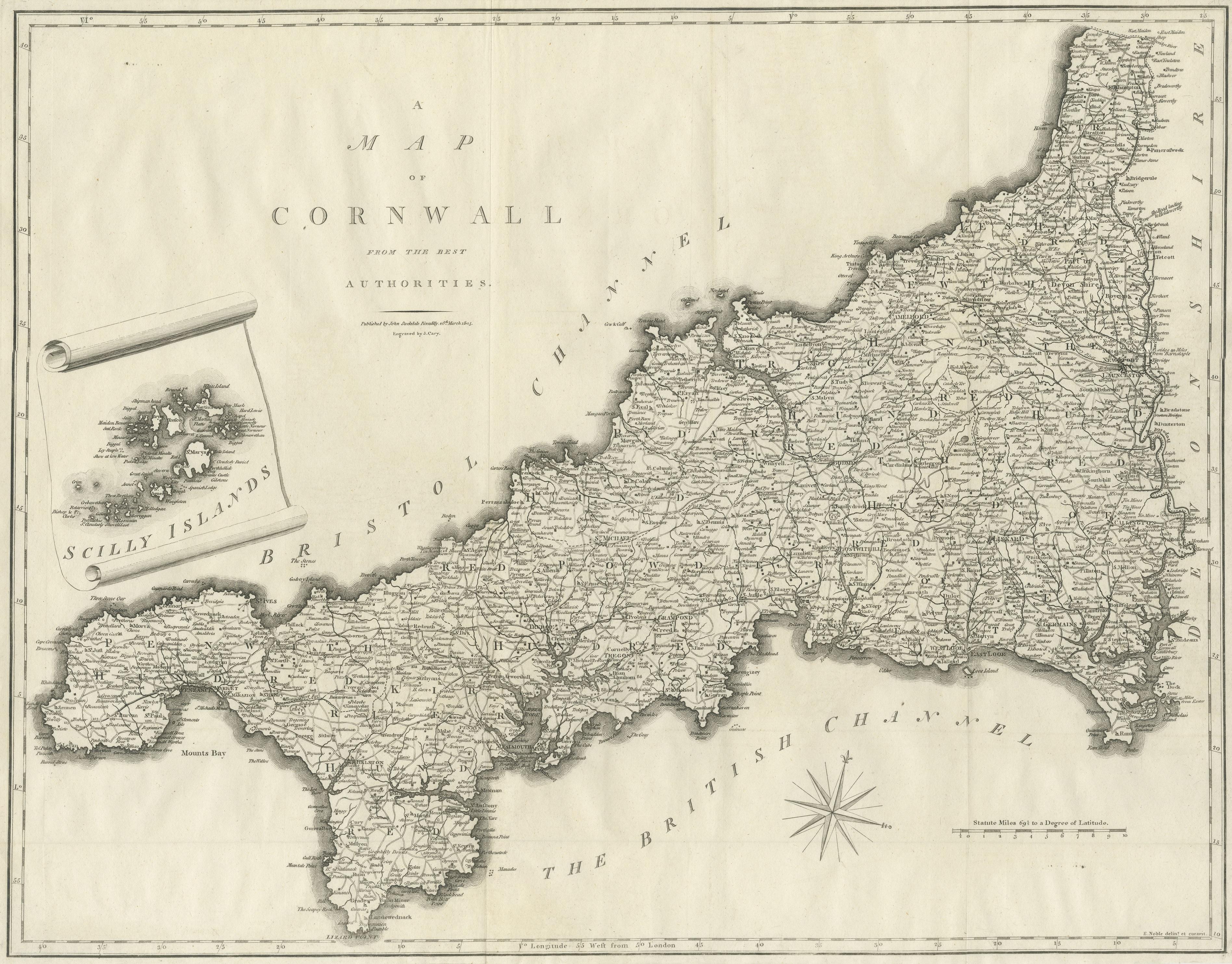 cornwall england map