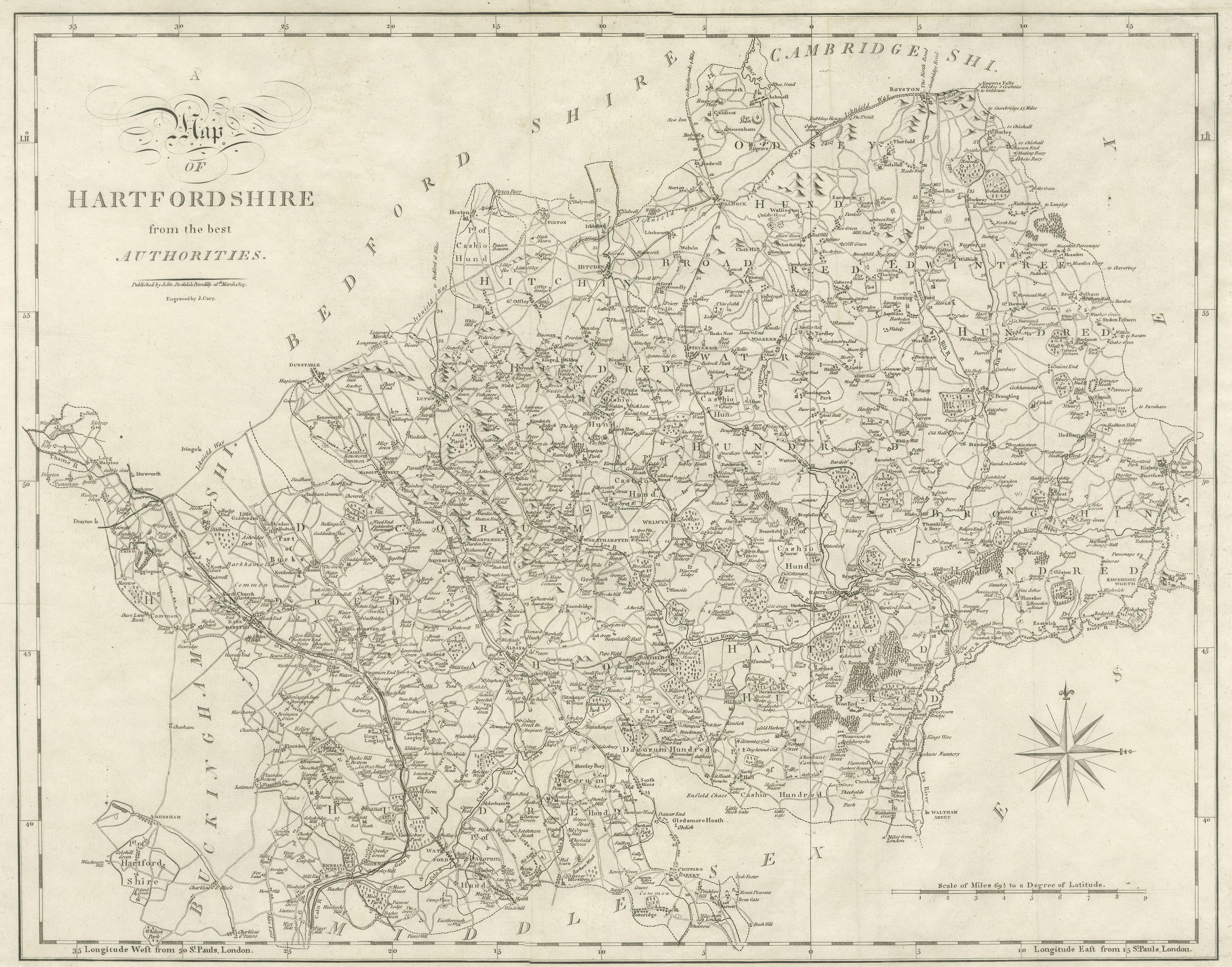 hertfordshire england map
