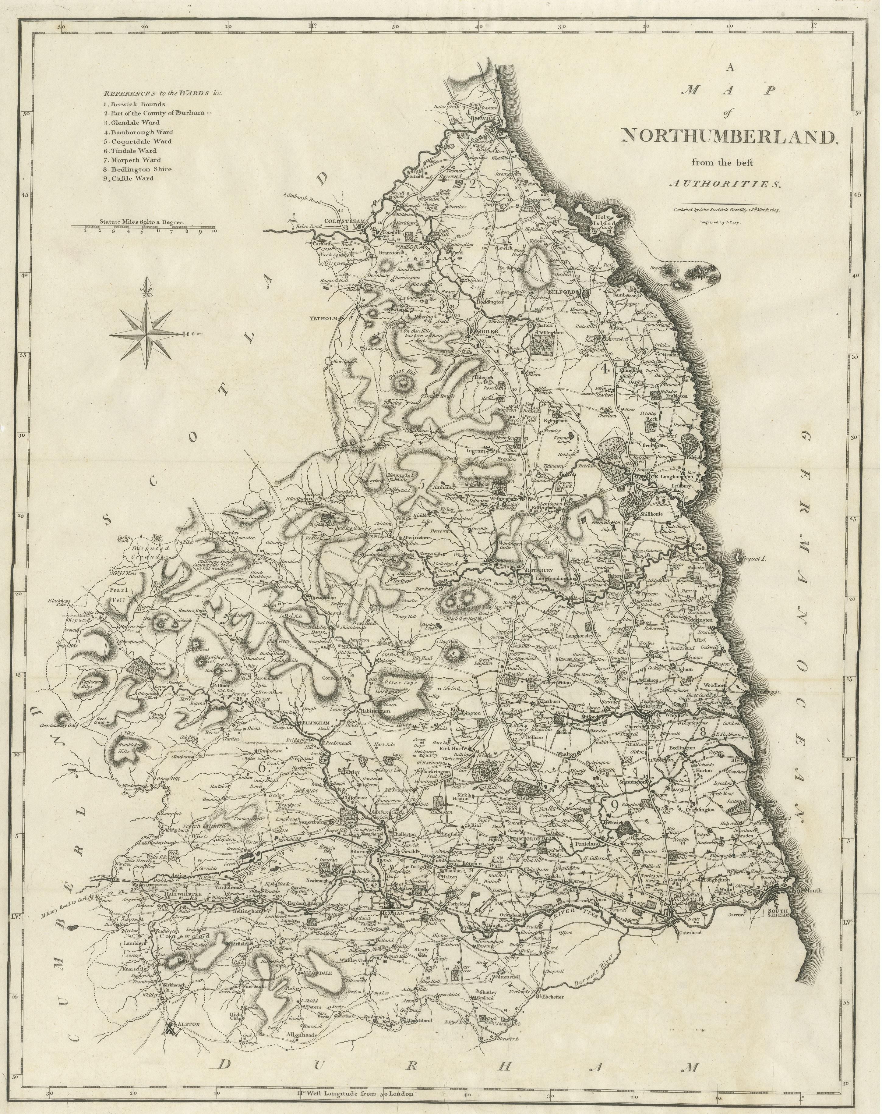 map of northumberland uk