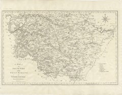 Large Antique County Map of the West Riding of Yorkshire 'South Part', England