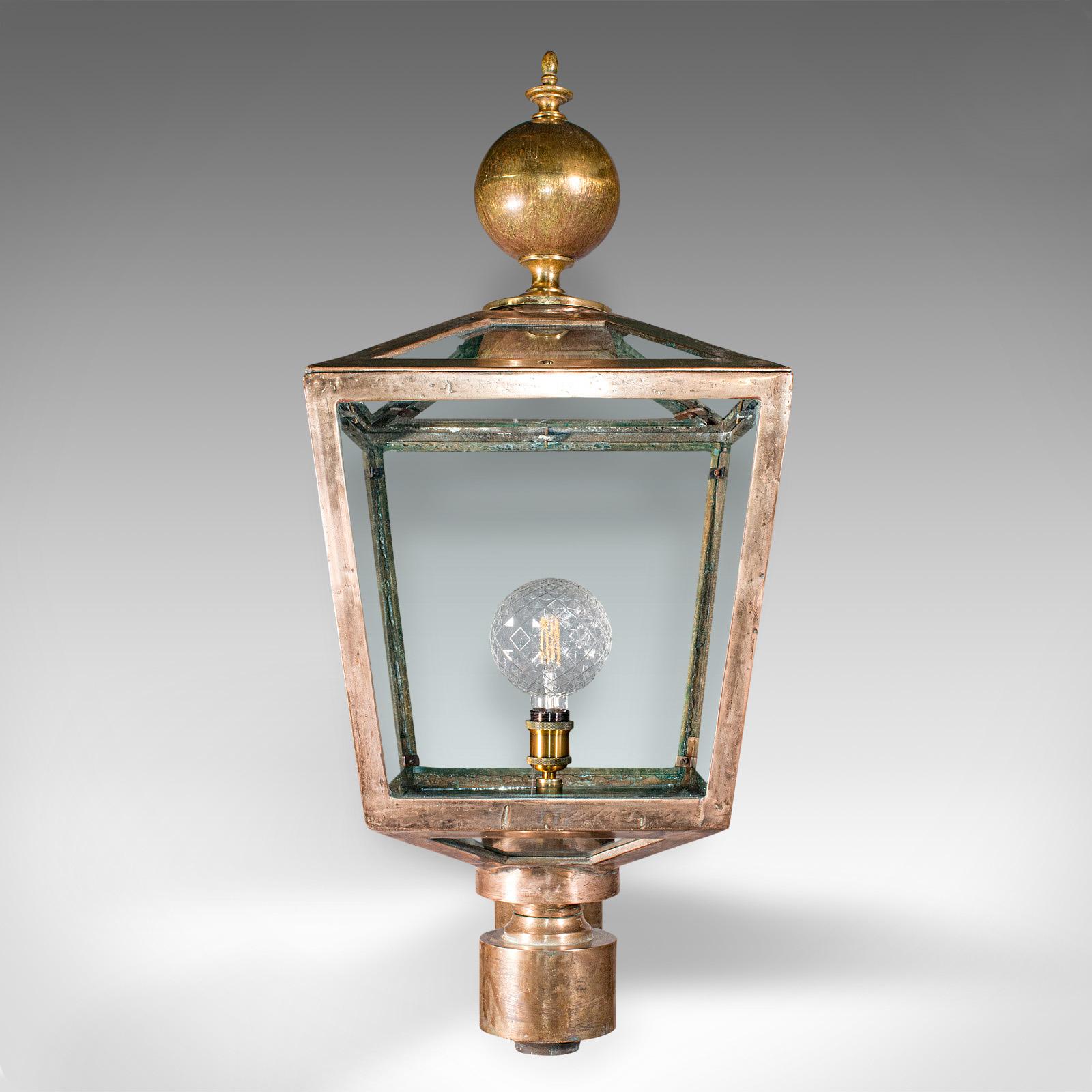 British Large Antique Courtyard Light, English, Bronze, Outdoor Lamp, Victorian, C.1870 For Sale