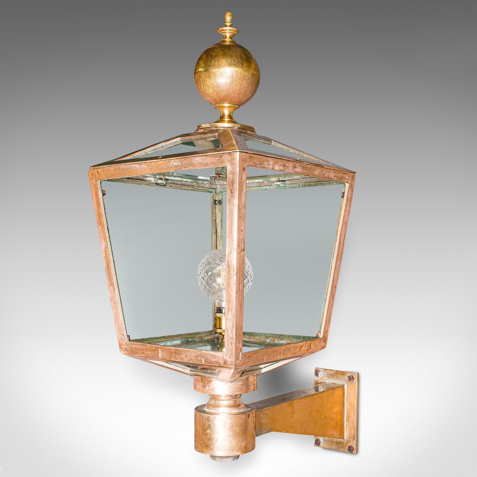 British Large Antique Courtyard Light, English, Bronze, Outdoor Lamp, Victorian, C.1870 For Sale