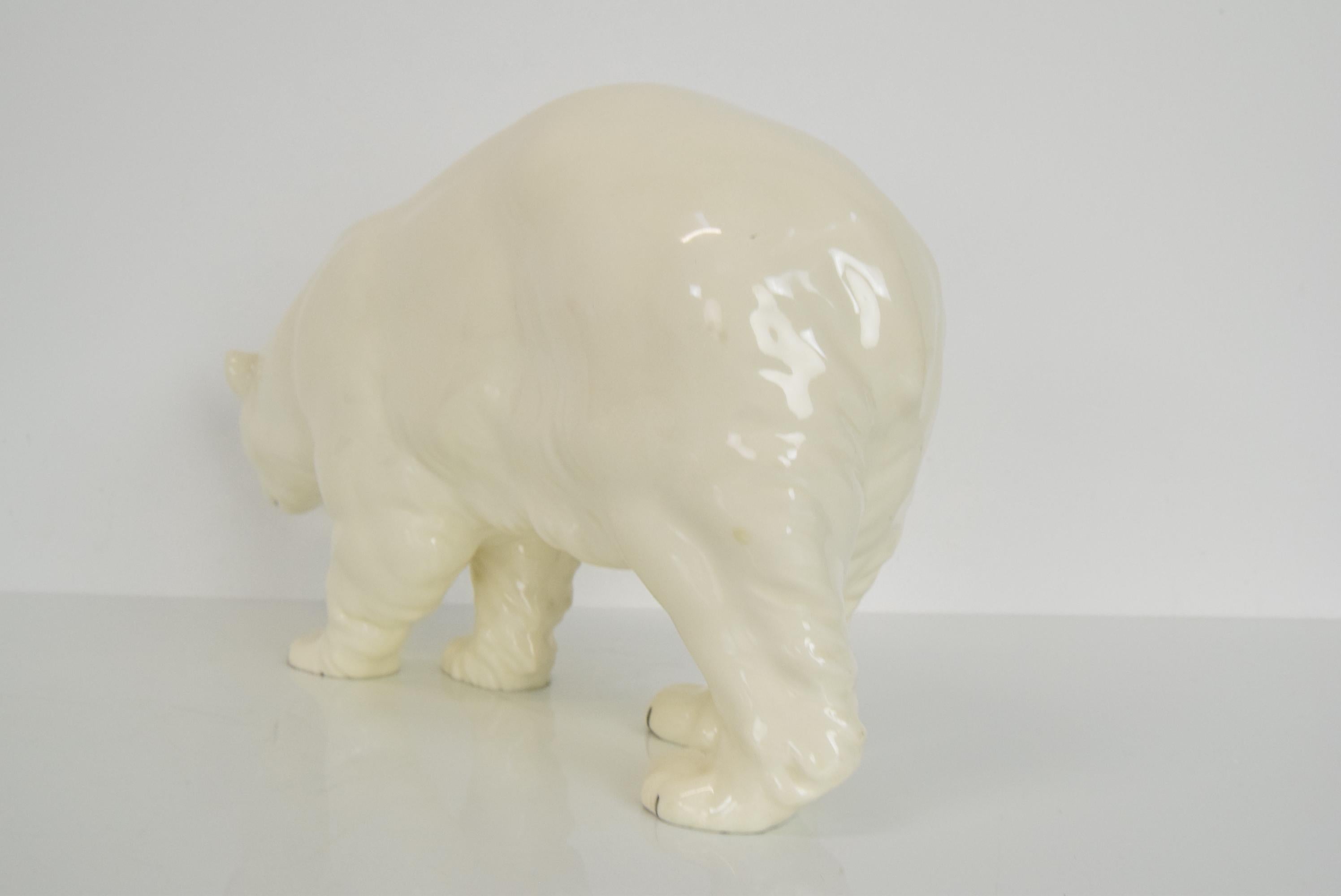 Large Antique Czechoslovakia Porcelain Royal Dux Polar Bear Sculpture, in 1925  For Sale 5