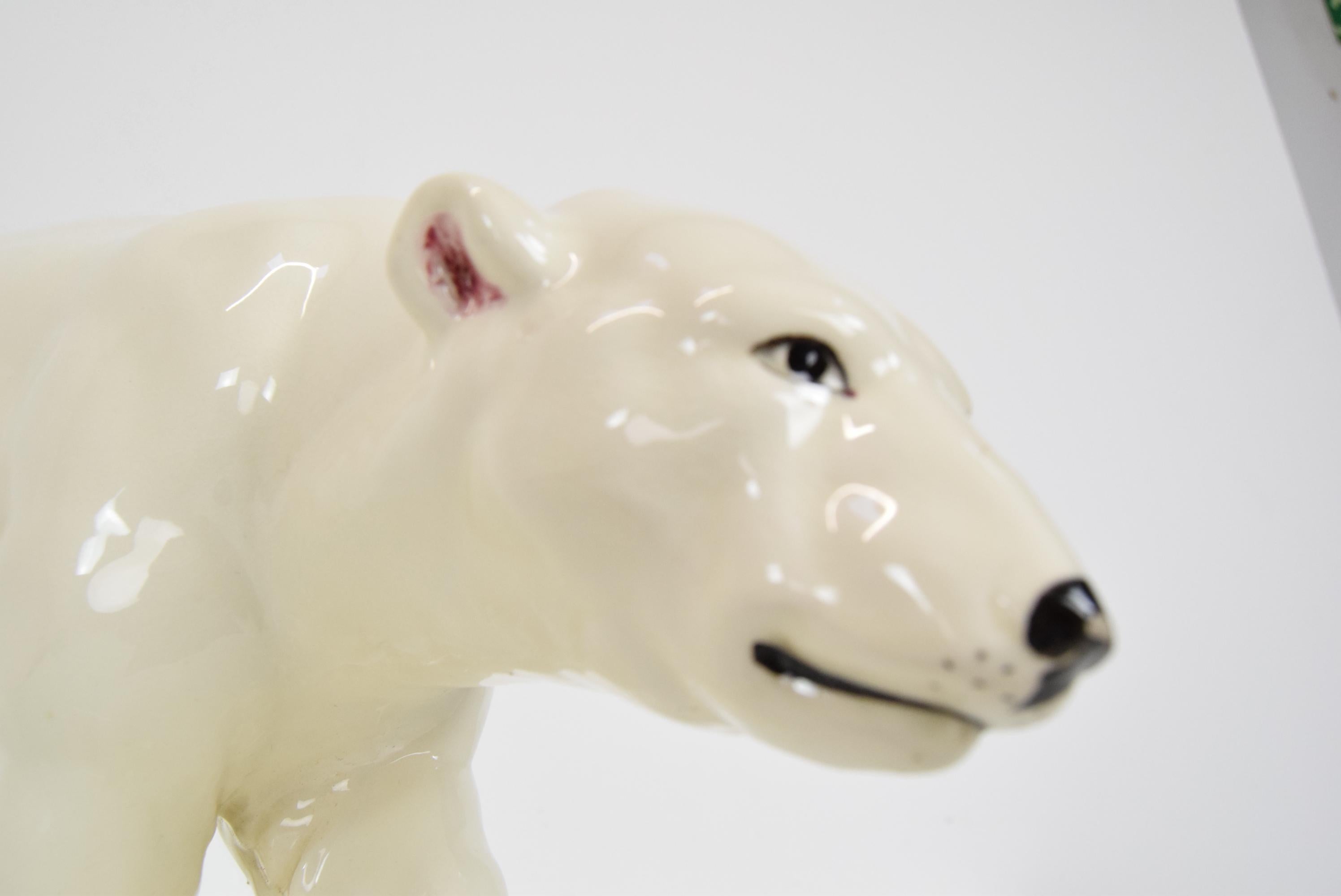 Large Antique Czechoslovakia Porcelain Royal Dux Polar Bear Sculpture, in 1925  For Sale 10