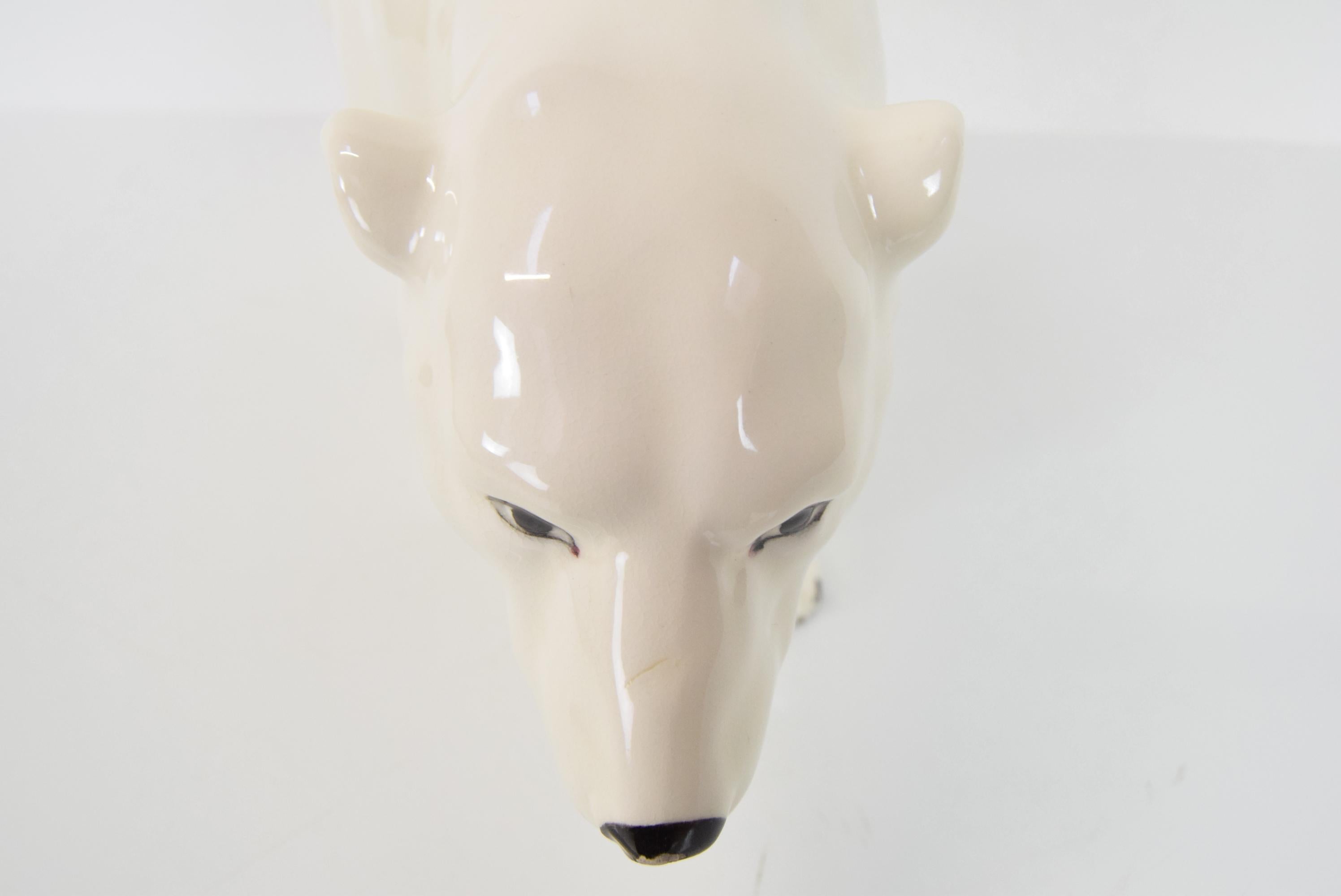 Large Antique Czechoslovakia Porcelain Royal Dux Polar Bear Sculpture, in 1925  For Sale 2