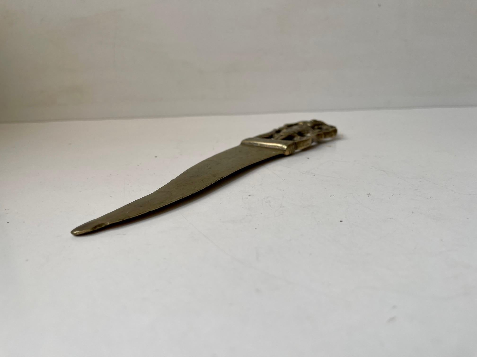 19th Century Large Antique Dagger Shaped Letter Opener with King Handle