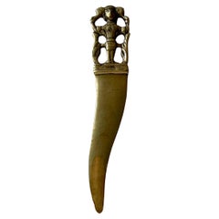 Large Antique Dagger Shaped Letter Opener with King Handle