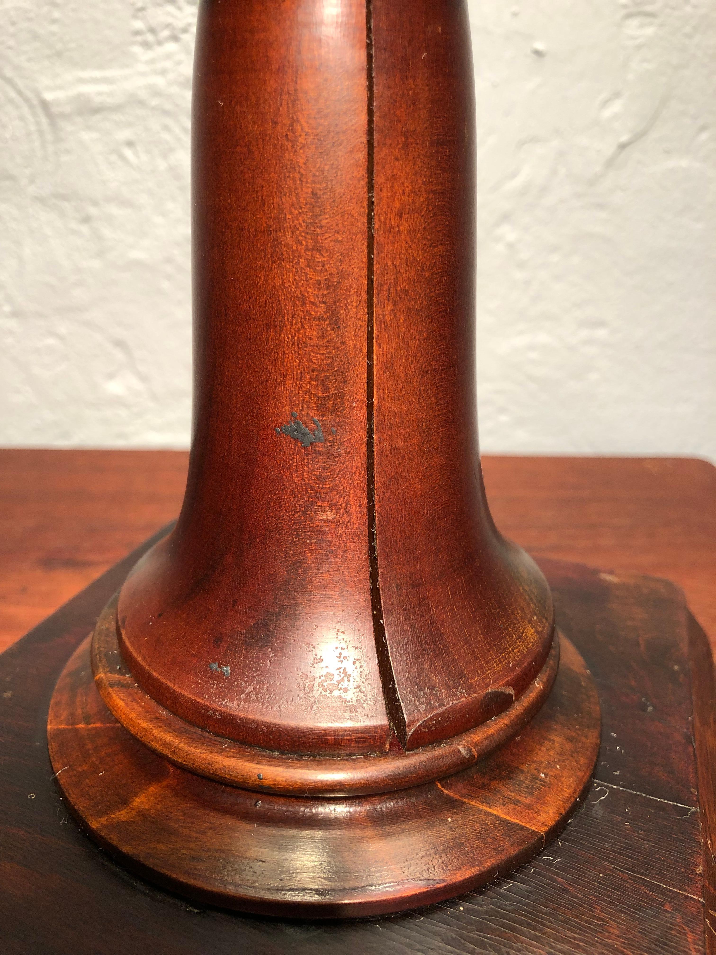 Large Antique Danish Table Lamp in Mahogany For Sale 4