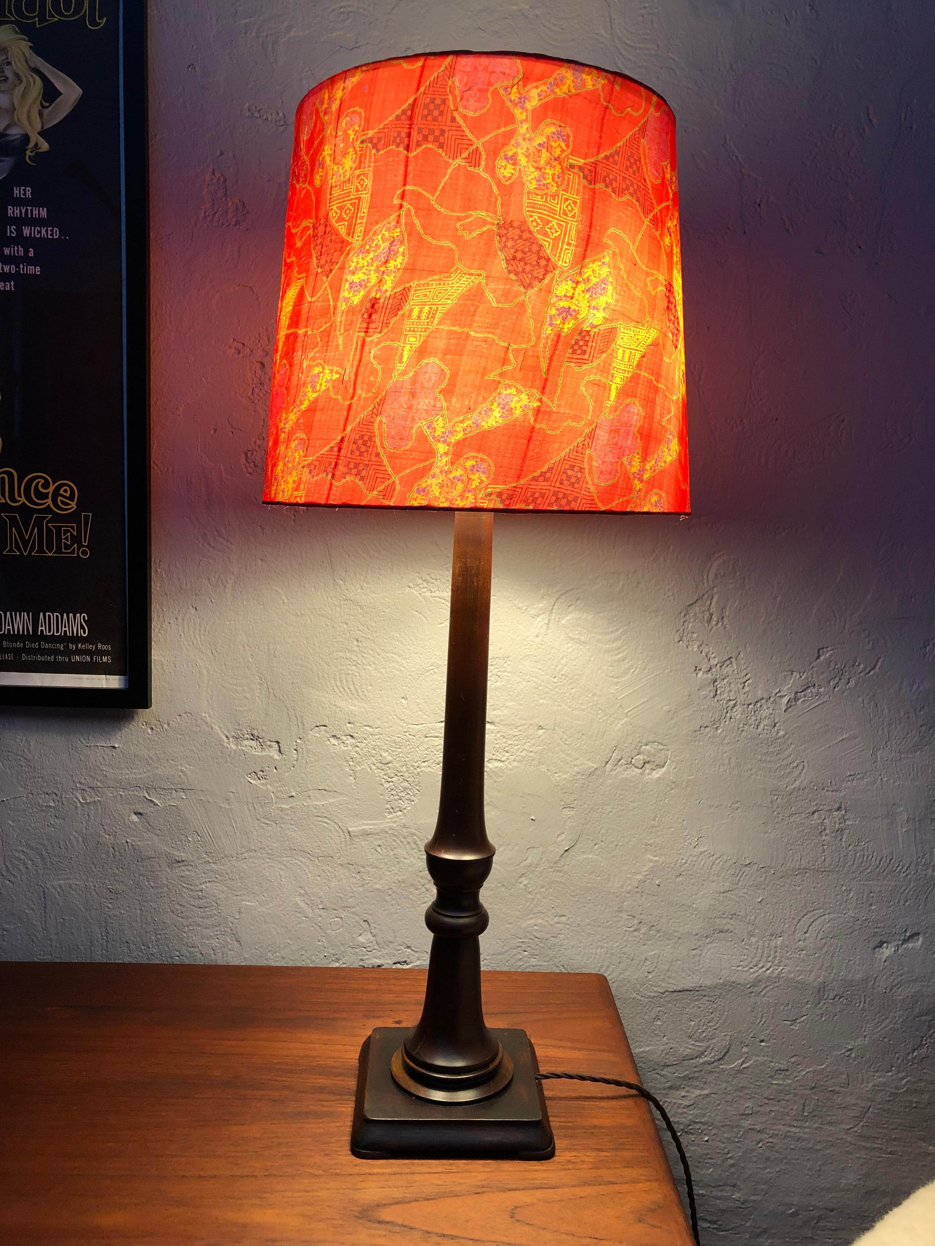 Victorian Large Antique Danish Table Lamp in Mahogany For Sale