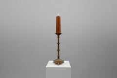 Large Antique decorated copper church candle holder, France ca. 1900