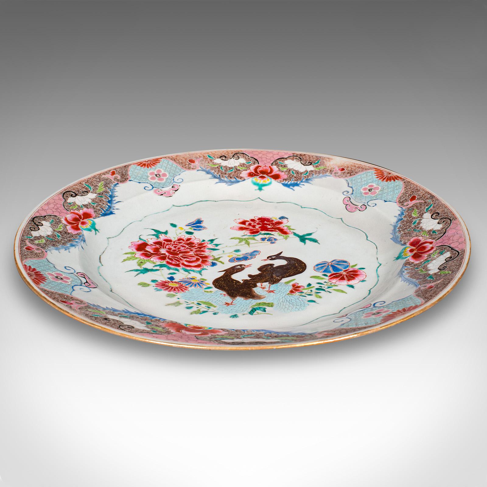 20th Century Large Antique Decorative Charger, Japanese, Ceramic, Serving Plate, Circa 1920 For Sale