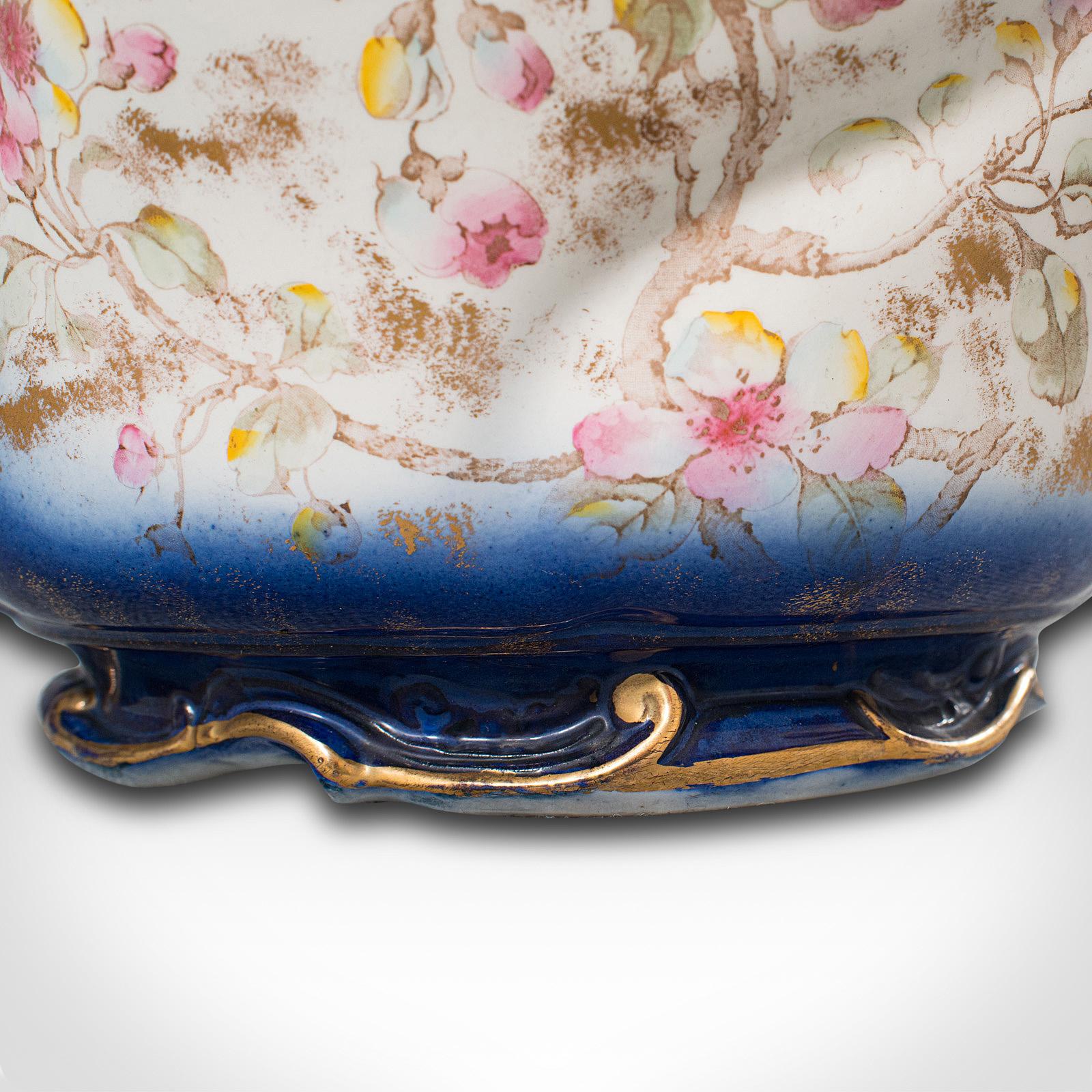 Large Antique Decorative Jardiniere, English, Ceramic, Planter, Bowl, Victorian 6