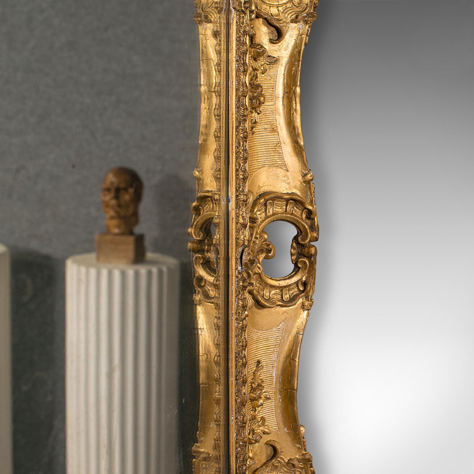 19th Century Large Antique Decorative Mirror, Gilt Gesso, Hall, Overmantle, Victorian, C.1850