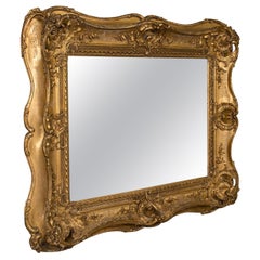 Large Antique Decorative Mirror, Gilt Gesso, Hall, Overmantle, Victorian, C.1850