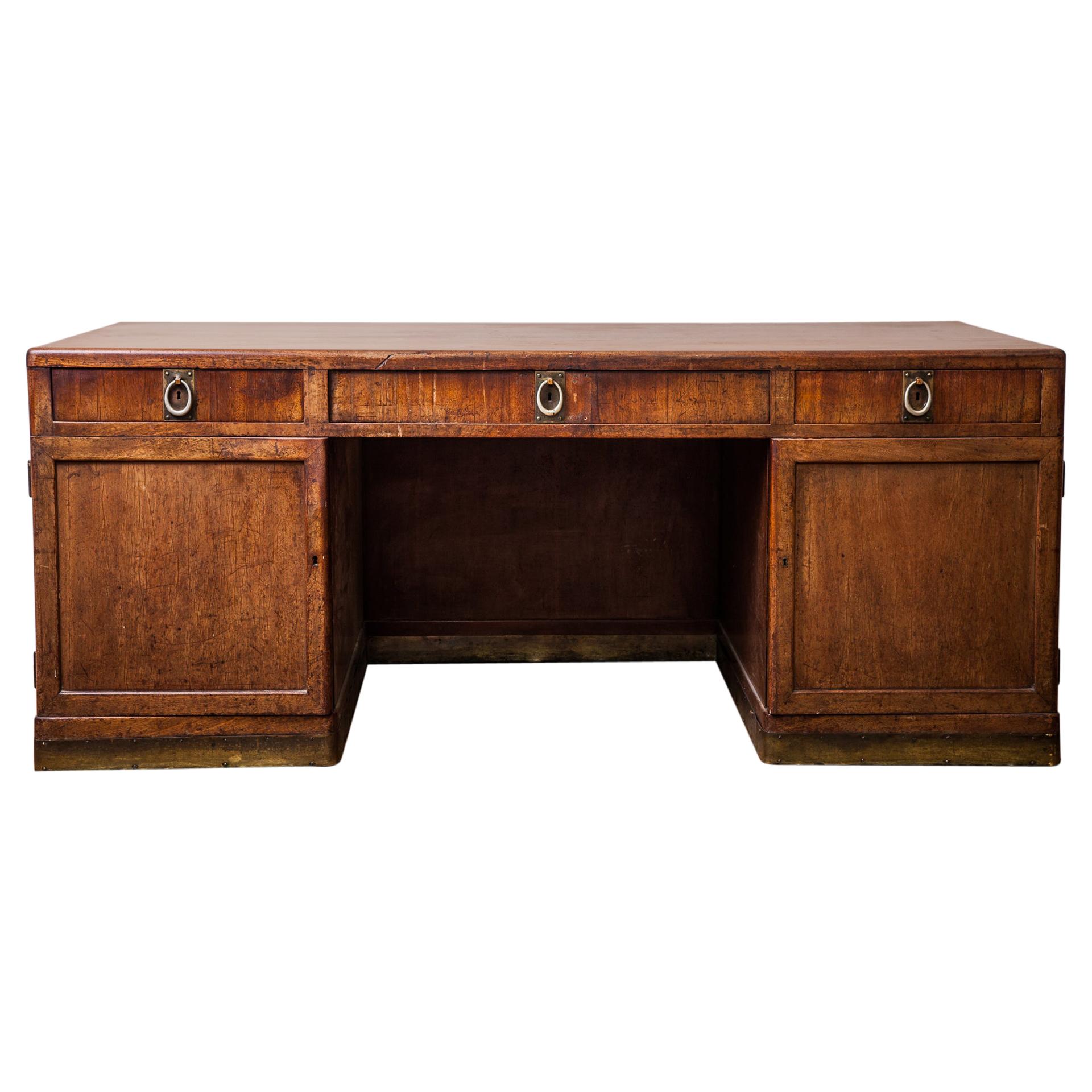 Large Antique Desk Art Nouveau Style Attributed to Adolf Loos for FO Schmidt For Sale