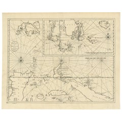 Grande mappa antica dettagliata di una parte delle Isole delle Spezie, Indonesia, 1726