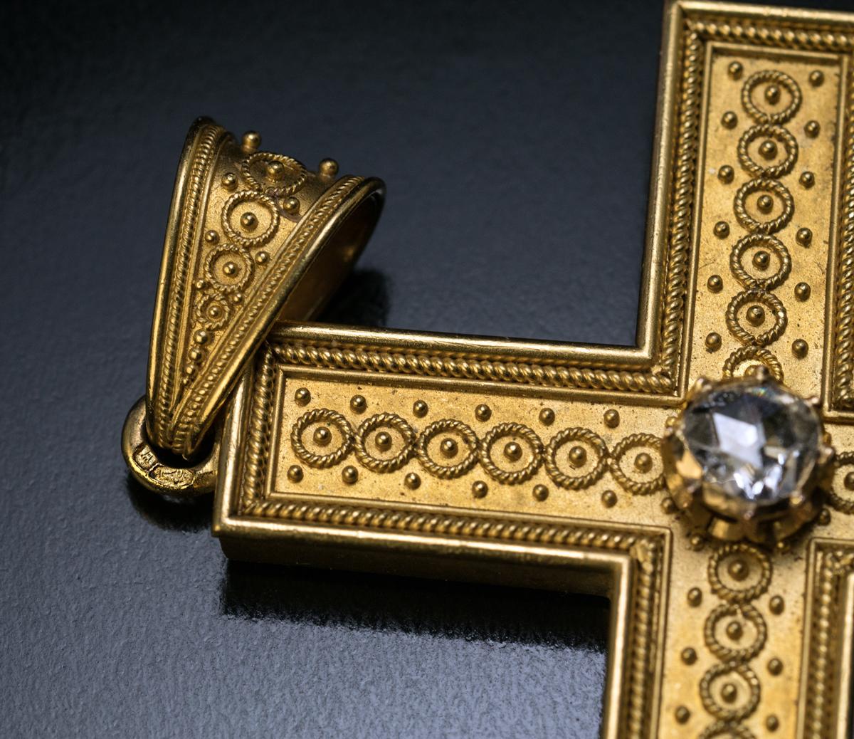 large gold cross pendant