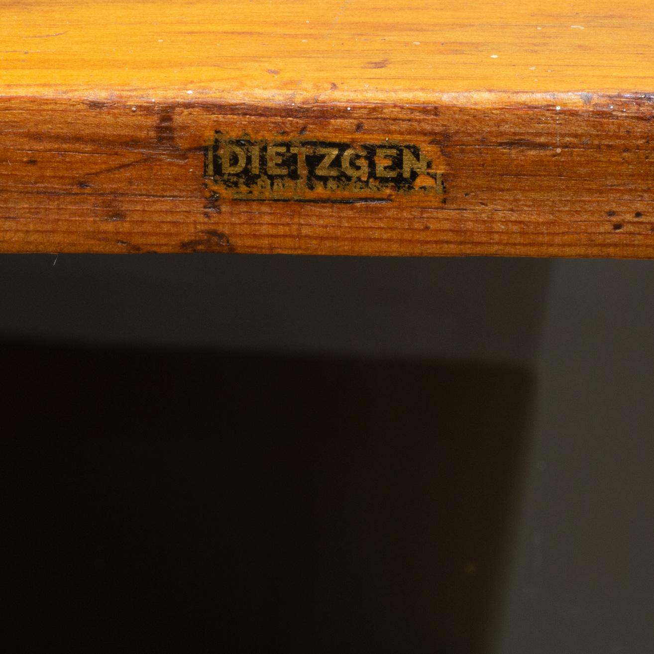 Large Antique Dietzgen Wood and Cast Iron Drafting Table, circa 1930 2