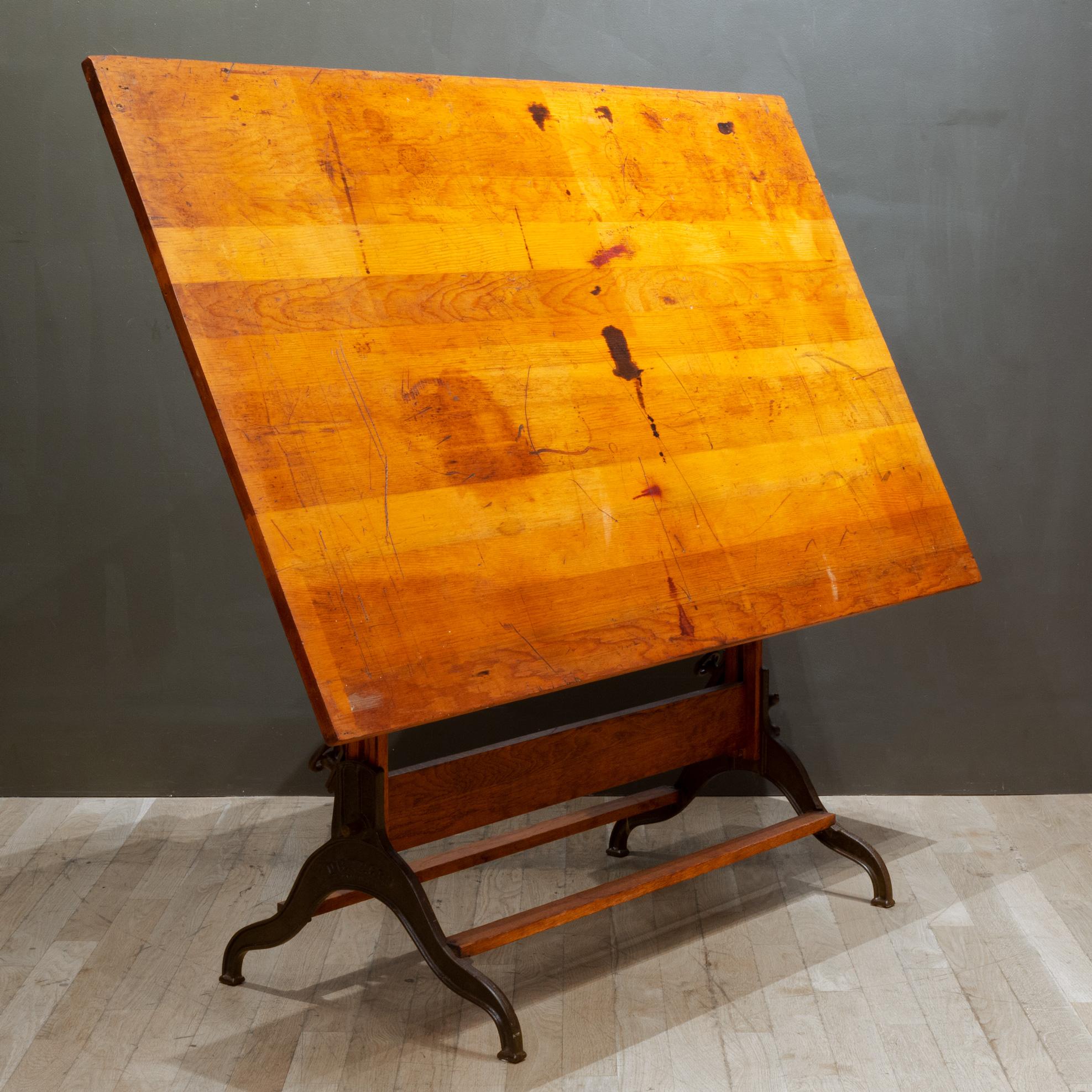 antique drafting table cast iron base