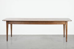 Large antique dining table for 6 to 8 people with two functional drawers