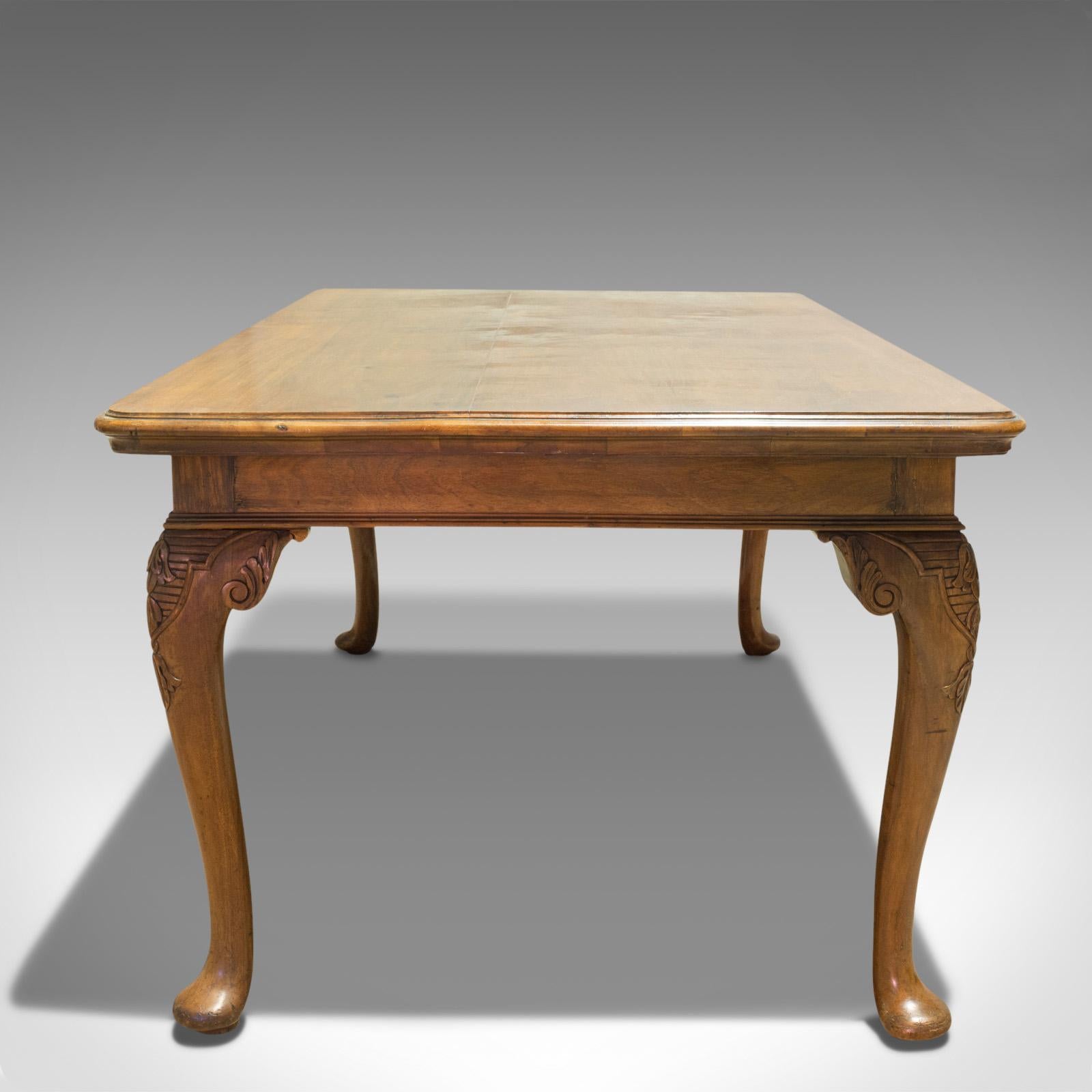 Hand-Carved Large Antique Dining Table, French, Walnut, Country House, Seats 6, circa 1900