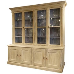 Large Antique Display Cabinet / Library Tall Boy