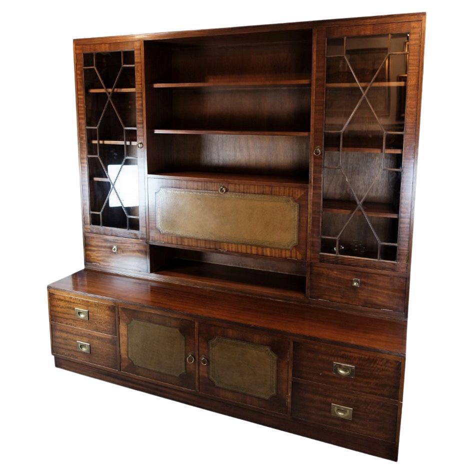 Large Antique Display Cabinet / Secretary Made In Mahogany From 1930s For Sale