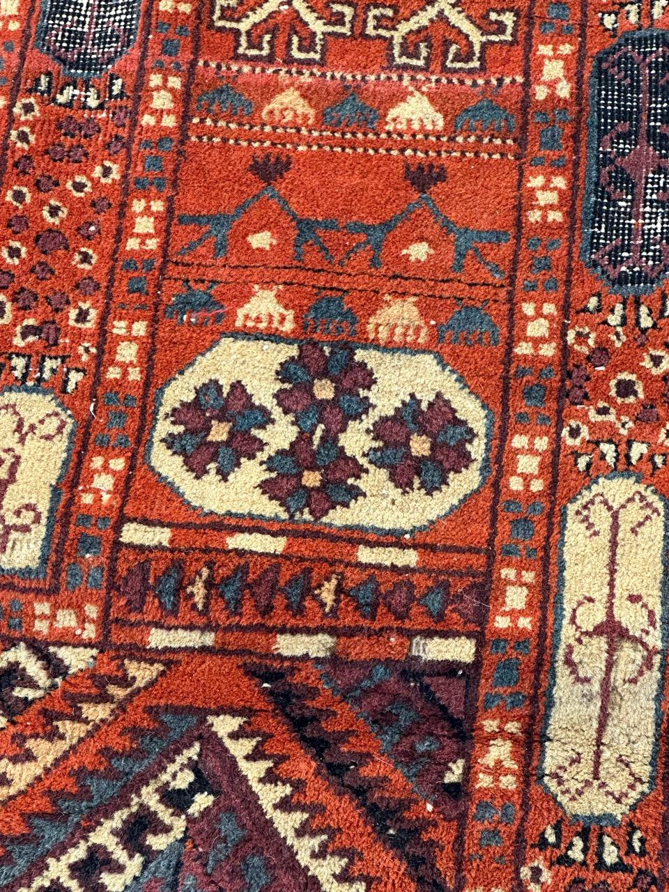 Large Antique distressed Turkish Sparta rug Bokhara design For Sale 6