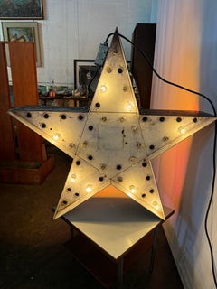 Large Antique Double Sided "Chasing Lights" STAR /MARQUEE , carnival sign