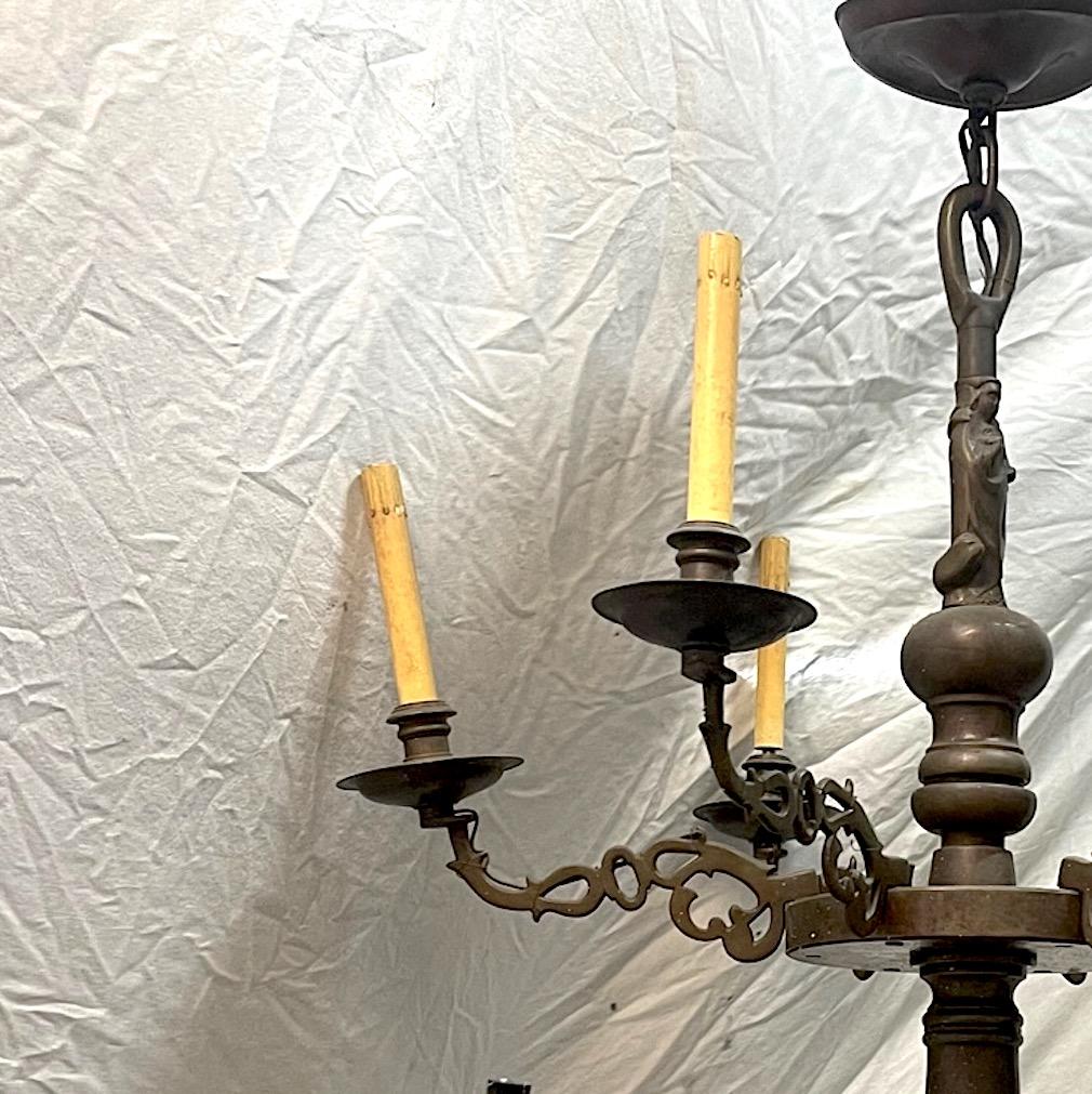 Large Antique Dutch Chandelier In Good Condition For Sale In New York, NY