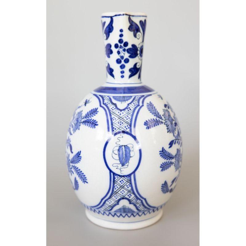 Chinoiserie Large Antique Dutch Delft Faience Floral Pitcher Jug Ewer For Sale