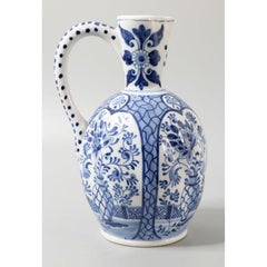 Großer großer antiker niederländischer Delfter Fayence-Blumenkrug für Weinkrug