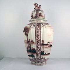 Large Antique Dutch Delft Jar and Cover