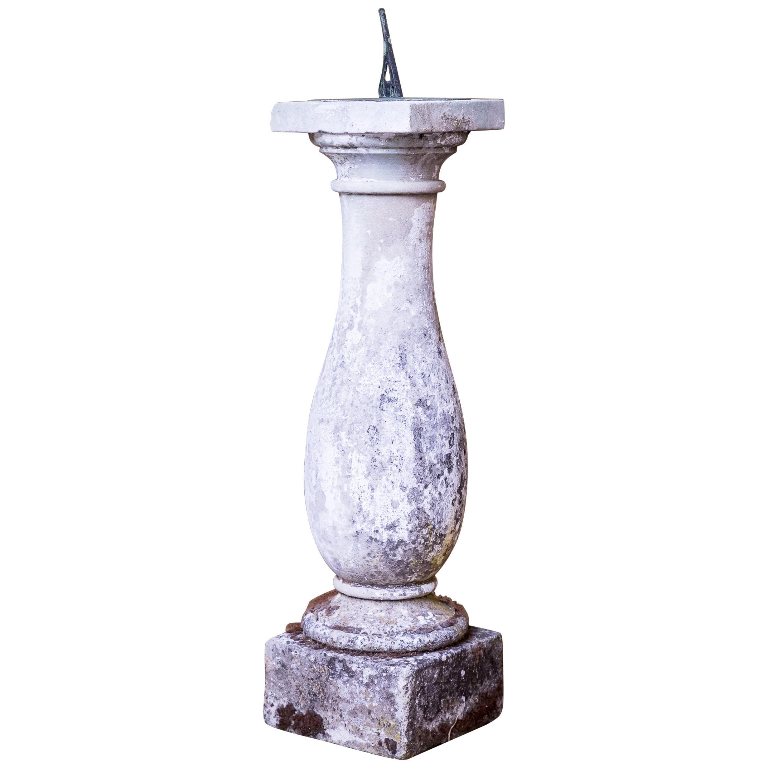 Large Antique Early 20th century Country House Limestone Sundial Sun Dial