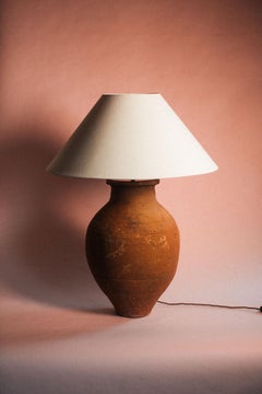 Large Antique Early 20th Century Turkish Terracotta Olive Jar Lamp