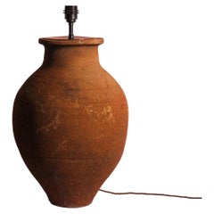 Large Antique Early 20th Century Turkish Terracotta Olive Jar Lamp